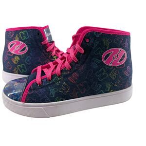 Heelys Unisex High Top Trainers Blue Denim Hot Pink Rainbow Womens 8